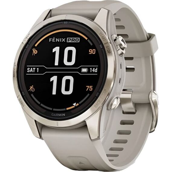 Смарт-часы Garmin Fēnix 7S Pro Sapphire Solar Edition Soft Gold/Light Sand, Версия: Pro | Sapphire Solar, Размер корпуса : 42 мм, Цвет: Soft Gold/Light Sand