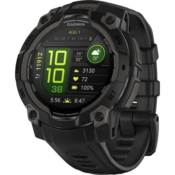 Смарт-часы Garmin Instinct 3 Amoled | 45 mm | Black with Black Band, Версия: Instinct 3 Amoled, Размер корпуса : 45 мм, Цвет: Black