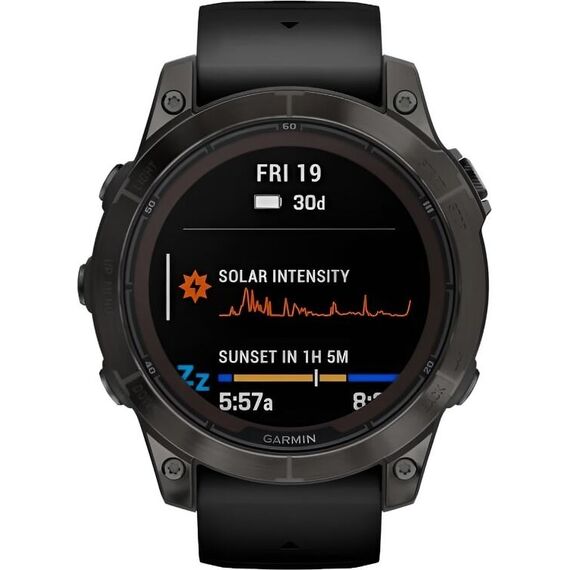 Смарт-часы Garmin Fēnix 7 Pro Sapphire Solar Edition Carbon Gray DLC Titanium, Версия: Pro | Sapphire Solar, Размер корпуса : 47 мм, Цвет: Carbon Gray DLC Titanium, изображение 3