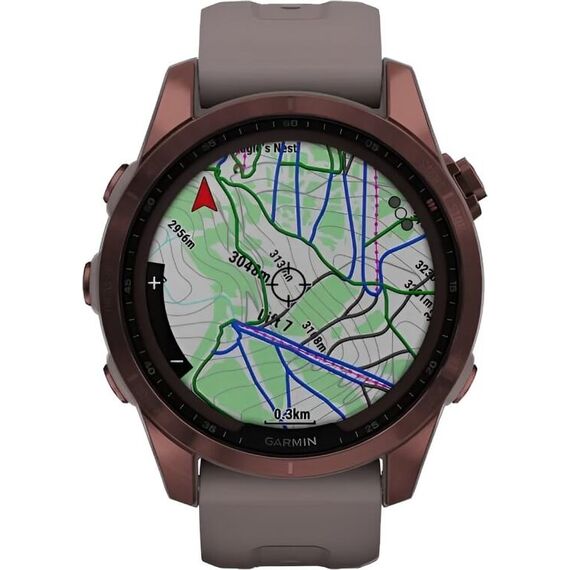Смарт-часы Garmin Fēnix 7S Sapphire Solar Edition Dark Bronze Titanium/Shale Gray, Версия: Sapphire Solar, Размер корпуса : 42 мм, Цвет: Dark Bronze Titanium/Shale Gray, изображение 5