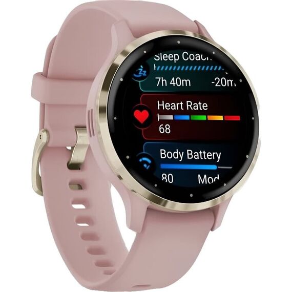 Смарт-часы Garmin Venu 3S Soft Gold Stainless Steel Bezel with Dust Rose Case, Размер корпуса : 41 мм, Цвет: Dust Rose, изображение 4 Смарт-часы Garmin Venu 3S Soft Gold Stainless Steel Bezel with Dust Rose Case, Размер корпуса : 41 мм, Цвет: Dust Rose, изображение 4