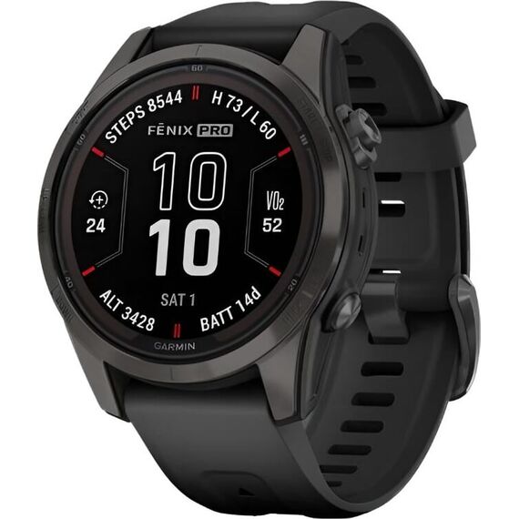 Смарт-часы Garmin Fēnix 7S Pro Sapphire Solar Edition Carbon Gray DLC Titanium, Версия: Pro | Sapphire Solar, Размер корпуса : 42 мм, Цвет: Carbon Gray DLC Titanium