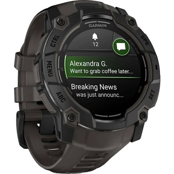 Смарт-часы Garmin Instinct 3 Amoled | 50 mm | Black with Charcoal Band, Версия: Instinct 3 Amoled, Размер корпуса : 50 мм, Цвет: Black/Charcoal, изображение 4 Смарт-часы Garmin Instinct 3 Amoled | 50 mm | Black with Charcoal Band, Версия: Instinct 3 Amoled, Размер корпуса : 50 мм, Цвет: Black/Charcoal, изображение 4