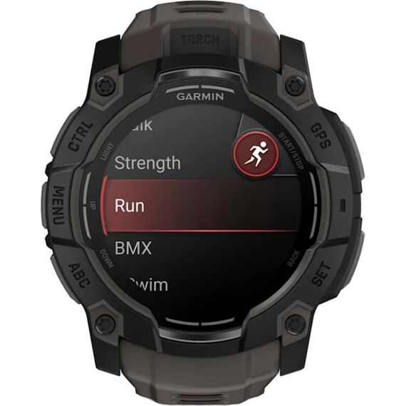 Смарт-часы Garmin Instinct 3 Amoled | 50 mm | Black with Charcoal Band, Версия: Instinct 3 Amoled, Размер корпуса : 50 мм, Цвет: Black/Charcoal, изображение 3 Смарт-часы Garmin Instinct 3 Amoled | 50 mm | Black with Charcoal Band, Версия: Instinct 3 Amoled, Размер корпуса : 50 мм, Цвет: Black/Charcoal, изображение 3