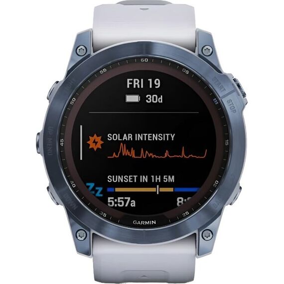 Смарт-часы Garmin Fēnix 7X Sapphire Solar Edition Mineral Blue Titanium/Whitestone, Версия: Sapphire Solar, Размер корпуса : 51 мм, Цвет: Mineral Blue Titanium/Whitestone, изображение 3