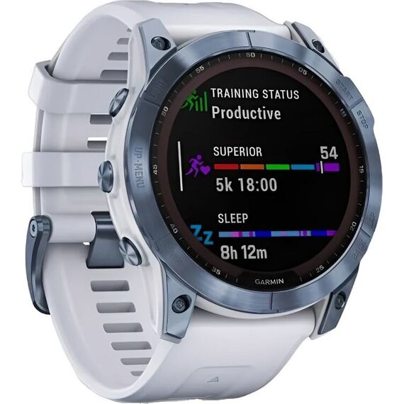 Смарт-часы Garmin Fēnix 7X Sapphire Solar Edition Mineral Blue Titanium/Whitestone, Версия: Sapphire Solar, Размер корпуса : 51 мм, Цвет: Mineral Blue Titanium/Whitestone, изображение 4
