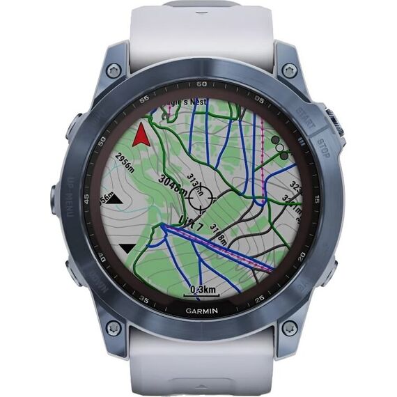 Смарт-часы Garmin Fēnix 7X Sapphire Solar Edition Mineral Blue Titanium/Whitestone, Версия: Sapphire Solar, Размер корпуса : 51 мм, Цвет: Mineral Blue Titanium/Whitestone, изображение 5