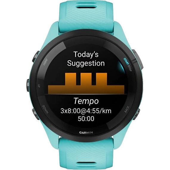 Смарт-часы Garmin Forerunner 265 Aqua/Black, Размер корпуса : 46 мм, Цвет: Aqua/Black, изображение 3 Смарт-часы Garmin Forerunner 265 Aqua/Black, Размер корпуса : 46 мм, Цвет: Aqua/Black, изображение 3