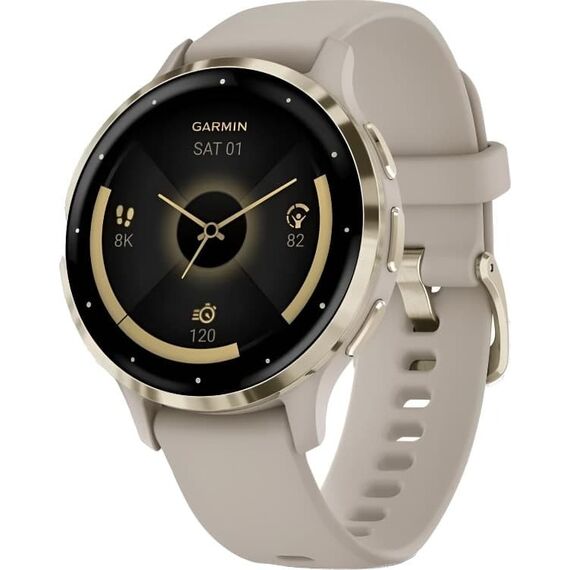 Смарт-часы Garmin Venu 3S Soft Gold Stainless Steel Bezel with French Gray Case, Размер корпуса : 41 мм, Цвет: French Gray, изображение 2 Смарт-часы Garmin Venu 3S Soft Gold Stainless Steel Bezel with French Gray Case, Размер корпуса : 41 мм, Цвет: French Gray, изображение 2