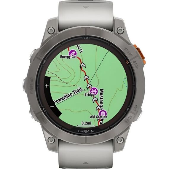 Смарт-часы Garmin Fēnix 7 Pro Sapphire Solar Edition Titanium with Fog Gray/Ember Orange, Версия: Pro | Sapphire Solar, Размер корпуса : 47 мм, Цвет: Fog Gray/Ember Orange, изображение 5