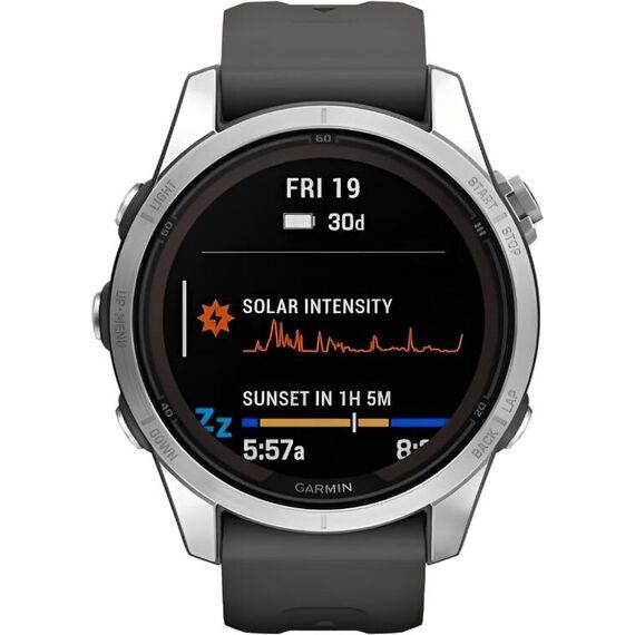 Смарт-часы Garmin Fēnix 7S Pro Solar Edition Silver/Graphite, Версия: Pro | Solar, Размер корпуса : 42 мм, Цвет: Silver/Graphite, изображение 3