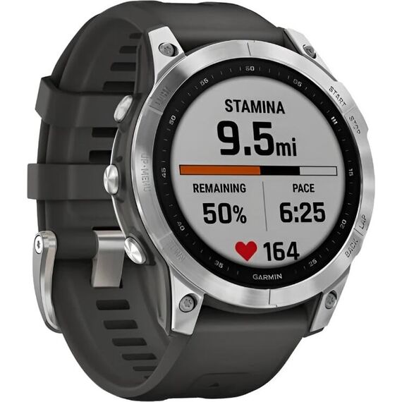 Смарт-часы Garmin Fēnix 7 Standard Edition Silver/Graphite, Версия: Standard, Размер корпуса : 47 мм, Цвет: Silver/Graphite, изображение 4