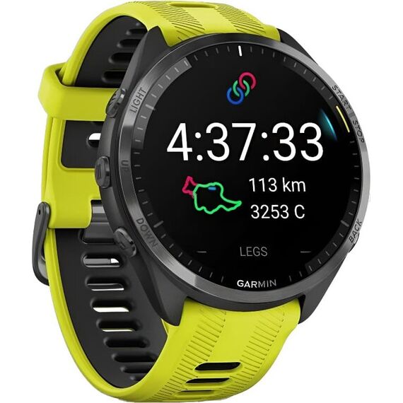 Смарт-часы Garmin Forerunner 965 Carbon Gray DLC Titanium Bezel with Black Case and Amp Yellow/Black, Цвет: Yellow/Black, изображение 4 Смарт-часы Garmin Forerunner 965 Carbon Gray DLC Titanium Bezel with Black Case and Amp Yellow/Black, Цвет: Yellow/Black, изображение 4