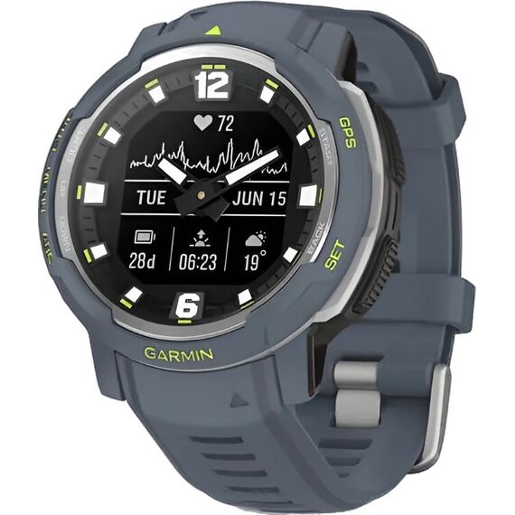 Смарт-часы Garmin Instinct Crossover Standard Edition Blue Granite, Версия: Standard, SOLAR (Версии с линзами для зарядки от солнечной батареи собирают солнечную энергию и продлевают срок службы батареи.): Нет, Цвет: Blue Granite