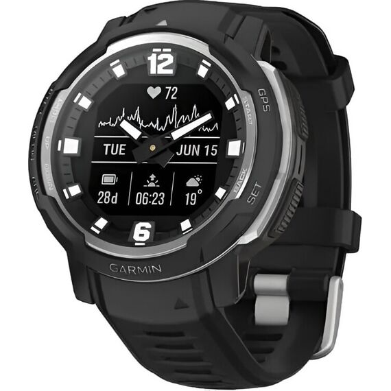 Смарт-часы Garmin Instinct Crossover Standard Edition Black, Версия: Standard, SOLAR (Версии с линзами для зарядки от солнечной батареи собирают солнечную энергию и продлевают срок службы батареи.): Нет, Цвет: Black