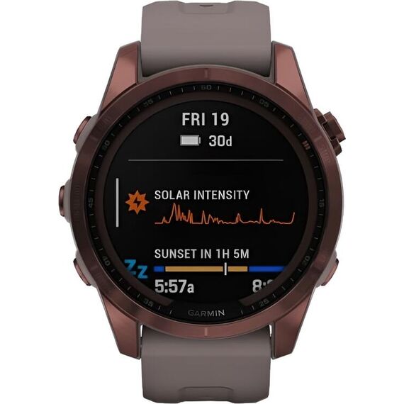 Смарт-часы Garmin Fēnix 7S Sapphire Solar Edition Dark Bronze Titanium/Shale Gray, Версия: Sapphire Solar, Размер корпуса : 42 мм, Цвет: Dark Bronze Titanium/Shale Gray, изображение 3