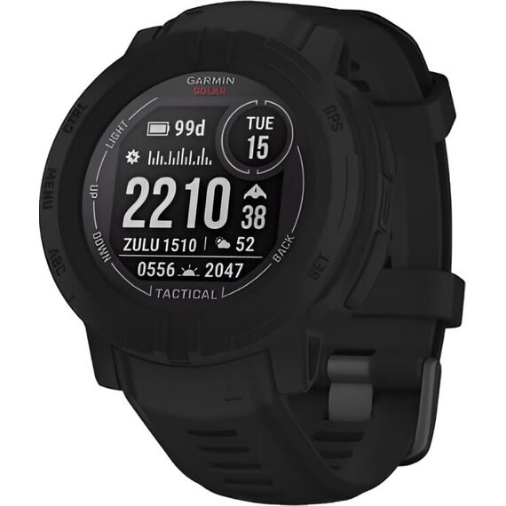 Смарт-часы Garmin Instinct 2 Solar Tactical Edition Black, Версия: Tactical, Размер корпуса : 45 мм, SOLAR (Версии с линзами для зарядки от солнечной батареи собирают солнечную энергию и продлевают срок службы батареи.): Да, Цвет: Black