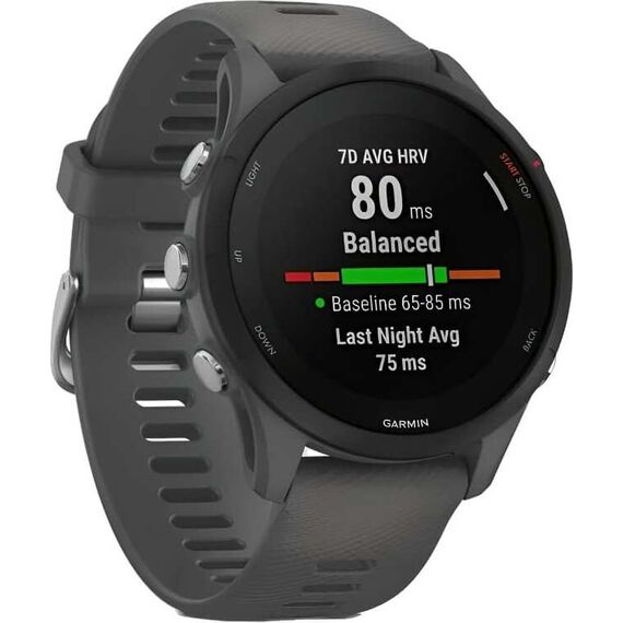 Смарт-часы Garmin Forerunner 255 Slate Gray, МУЗЫКА (легко загрузите на часы до 500 песен): Нет, Размер корпуса : 46 мм, Цвет: Slate Gray, изображение 4 Смарт-часы Garmin Forerunner 255 Slate Gray, МУЗЫКА (легко загрузите на часы до 500 песен): Нет, Размер корпуса : 46 мм, Цвет: Slate Gray, изображение 4