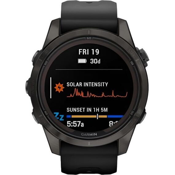 Смарт-часы Garmin Fēnix 7S Pro Sapphire Solar Edition Carbon Gray DLC Titanium, Версия: Pro | Sapphire Solar, Размер корпуса : 42 мм, Цвет: Carbon Gray DLC Titanium, изображение 3