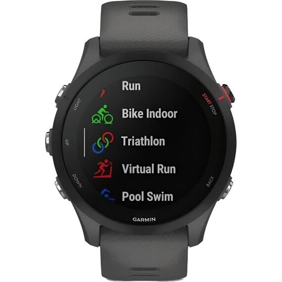 Смарт-часы Garmin Forerunner 255 Slate Gray, МУЗЫКА (легко загрузите на часы до 500 песен): Нет, Размер корпуса : 46 мм, Цвет: Slate Gray, изображение 5 Смарт-часы Garmin Forerunner 255 Slate Gray, МУЗЫКА (легко загрузите на часы до 500 песен): Нет, Размер корпуса : 46 мм, Цвет: Slate Gray, изображение 5