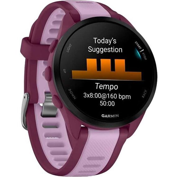 Смарт-часы Garmin Forerunner 165 Music Berry/Lilac, МУЗЫКА (легко загрузите на часы до 500 песен): Да, Цвет: Berry/Lilac, изображение 4 Смарт-часы Garmin Forerunner 165 Music Berry/Lilac, МУЗЫКА (легко загрузите на часы до 500 песен): Да, Цвет: Berry/Lilac, изображение 4