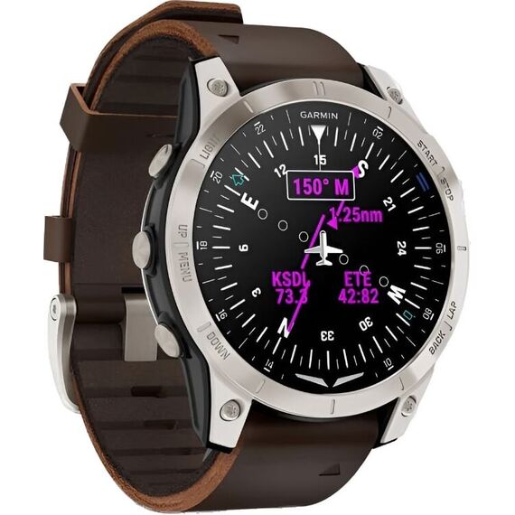 Смарт-часы Garmin D2 Mach 1 Aviator Smartwatch/Oxford Brown Leather, Размер корпуса : 47 мм, Цвет: Brown Leather, изображение 4 Смарт-часы Garmin D2 Mach 1 Aviator Smartwatch/Oxford Brown Leather, Размер корпуса : 47 мм, Цвет: Brown Leather, изображение 4