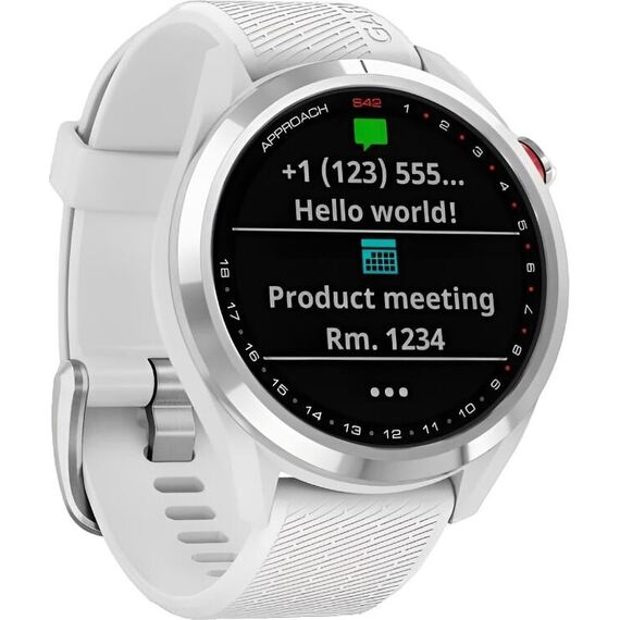 Смарт-часы Garmin Approach S42 Polished Silver/White, Цвет: Polished Silver/White, изображение 4 Смарт-часы Garmin Approach S42 Polished Silver/White, Цвет: Polished Silver/White, изображение 4