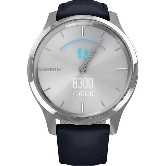 Смарт-часы Garmin Vívomove Luxe Silver Stainless Steel Case/Navy Italian Leather Band, Версия: Vívomove Luxe, Цвет: Silver Stainless Steel Case/Navy Italian Leather, изображение 5 Смарт-часы Garmin Vívomove Luxe Silver Stainless Steel Case/Navy Italian Leather Band, Версия: Vívomove Luxe, Цвет: Silver Stainless Steel Case/Navy Italian Leather, изображение 5