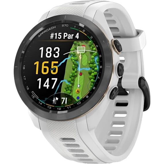 Смарт-часы Garmin Approach S70 | 42 mm | White Ceramic Bezel/Black, Размер корпуса : 42 мм, Цвет: White Ceramic Bezel/Black