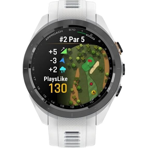 Смарт-часы Garmin Approach S70 | 42 mm | White Ceramic Bezel/Black, Размер корпуса : 42 мм, Цвет: White Ceramic Bezel/Black, изображение 3 Смарт-часы Garmin Approach S70 | 42 mm | White Ceramic Bezel/Black, Размер корпуса : 42 мм, Цвет: White Ceramic Bezel/Black, изображение 3