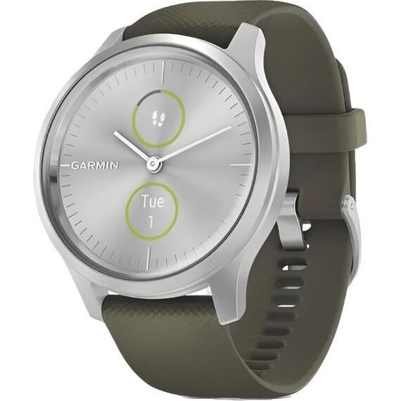 Смарт-часы Garmin Vívomove Style Silver Aluminum Case/Moss, Версия: Vívomove Style, Цвет: Silver Aluminum Case/Moss