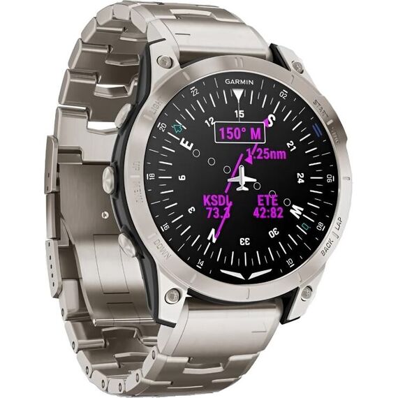 Смарт-часы Garmin D2 Mach 1 Aviator Smartwatch/Vented Titanium, Размер корпуса : 47 мм, Цвет: Vented Titanium, изображение 4 Смарт-часы Garmin D2 Mach 1 Aviator Smartwatch/Vented Titanium, Размер корпуса : 47 мм, Цвет: Vented Titanium, изображение 4