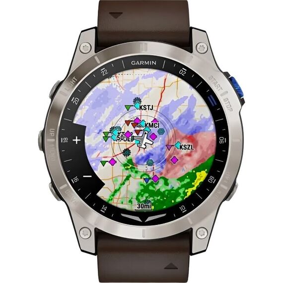 Смарт-часы Garmin D2 Mach 1 Aviator Smartwatch/Oxford Brown Leather, Размер корпуса : 47 мм, Цвет: Brown Leather, изображение 3 Смарт-часы Garmin D2 Mach 1 Aviator Smartwatch/Oxford Brown Leather, Размер корпуса : 47 мм, Цвет: Brown Leather, изображение 3