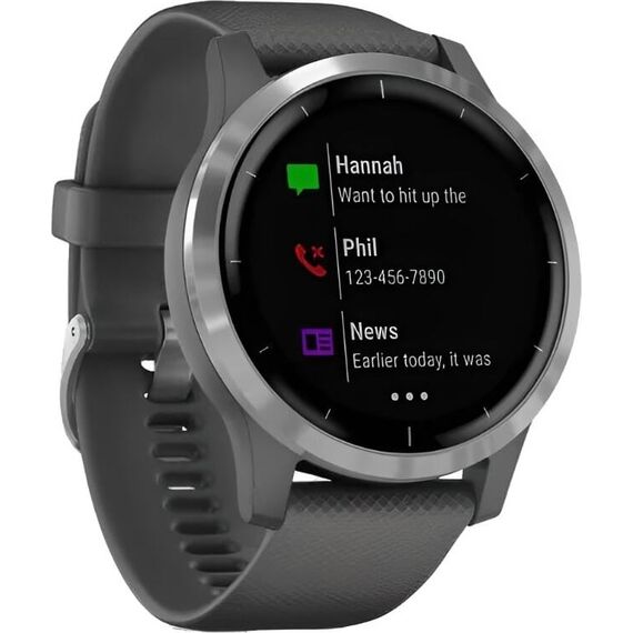 Смарт-часы Garmin Vívoactive 4 Silver Stainless Steel Bezel/Shadow Gray, Размер корпуса : 45 мм, Цвет: Shadow Gray, изображение 4 Смарт-часы Garmin Vívoactive 4 Silver Stainless Steel Bezel/Shadow Gray, Размер корпуса : 45 мм, Цвет: Shadow Gray, изображение 4
