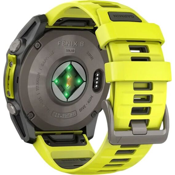 Смарт-часы Gamin Fēnix 8 Solar | 51 mm | Yellow/Graphite Silicone, Версия: Solar, Размер корпуса : 51 мм, Цвет: Yellow/Graphite Silicone, изображение 6 Смарт-часы Gamin Fēnix 8 Solar | 51 mm | Yellow/Graphite Silicone, Версия: Solar, Размер корпуса : 51 мм, Цвет: Yellow/Graphite Silicone, изображение 6