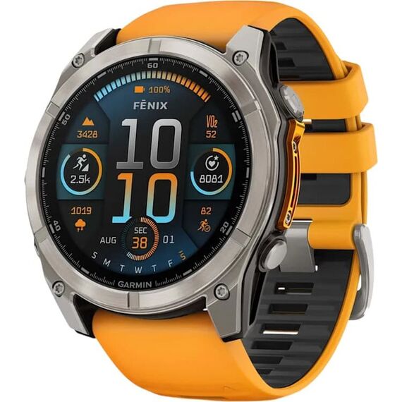 Смарт-часы Garmin Fēnix 8 Amoled | 51 mm | Orange/Graphite, Версия: Amoled, Размер корпуса : 51 мм, Цвет: Orange/Graphite