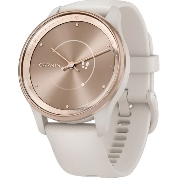 Смарт-часы Garmin Vívomove Trend Peach Gold Stainless Steel Bezel/Ivory, Версия: Vívomove Trend, Цвет: Peach Gold Stainless Steel Bezel/Ivory