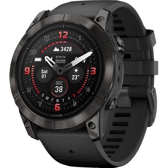 Смарт-часы Garmin Epix Pro (Gen 2) Sapphire Edition | 47 mm | Carbon Gray DLC Titanium, Версия: Pro | Sapphire, Размер корпуса : 47 мм, Цвет: Carbon Gray DLC Titanium