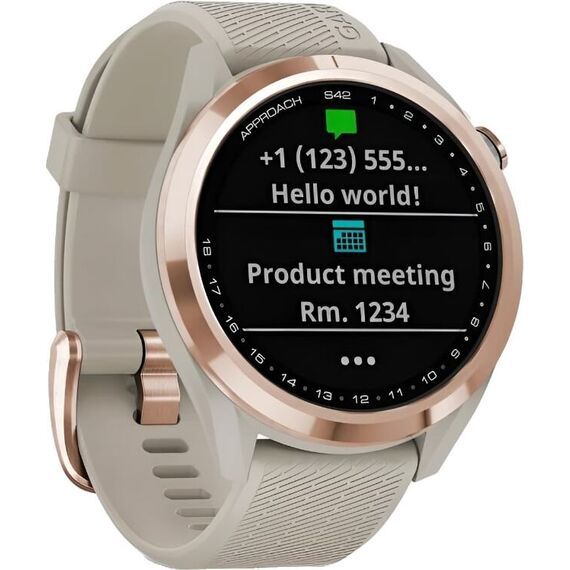 Смарт-часы Garmin Approach S42 Rose Gold/Light Sand, Цвет: Rose Gold/Light Sand, изображение 4 Смарт-часы Garmin Approach S42 Rose Gold/Light Sand, Цвет: Rose Gold/Light Sand, изображение 4