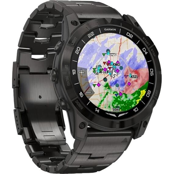 Смарт-часы Garmin D2 Mach 1 Pro Aviator Smartwatch/Vented Titanium, Размер корпуса : 51 мм, Цвет: Vented Titanium, изображение 4 Смарт-часы Garmin D2 Mach 1 Pro Aviator Smartwatch/Vented Titanium, Размер корпуса : 51 мм, Цвет: Vented Titanium, изображение 4