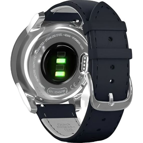 Смарт-часы Garmin Vívomove Luxe Silver Stainless Steel Case/Navy Italian Leather Band, Версия: Vívomove Luxe, Цвет: Silver Stainless Steel Case/Navy Italian Leather, изображение 7 Смарт-часы Garmin Vívomove Luxe Silver Stainless Steel Case/Navy Italian Leather Band, Версия: Vívomove Luxe, Цвет: Silver Stainless Steel Case/Navy Italian Leather, изображение 7