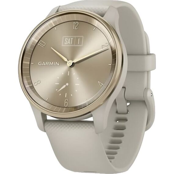 Смарт-часы Garmin Vívomove Trend Cream Gold Stainless Steel Bezel/French Gray, Версия: Vívomove Trend, Цвет: Cream Gold Stainless Steel Bezel/French Gray, изображение 2 Смарт-часы Garmin Vívomove Trend Cream Gold Stainless Steel Bezel/French Gray, Версия: Vívomove Trend, Цвет: Cream Gold Stainless Steel Bezel/French Gray, изображение 2