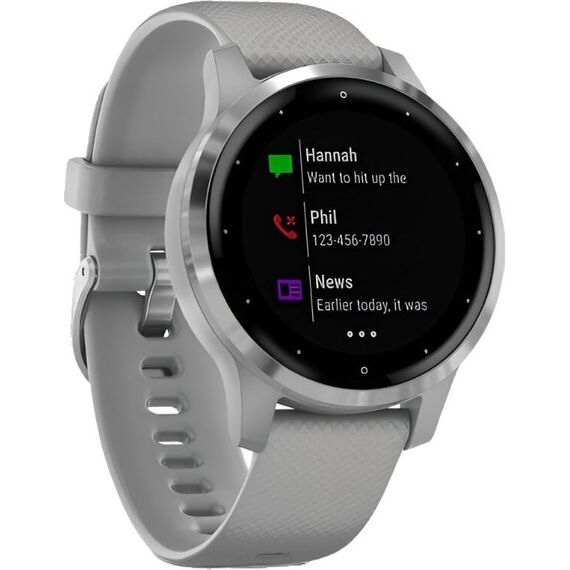 Смарт-часы Garmin Vívoactive 4S Silver Stainless Steel Bezel/Powder Gray, Размер корпуса : 40 мм, Цвет: Powder Gray, изображение 4 Смарт-часы Garmin Vívoactive 4S Silver Stainless Steel Bezel/Powder Gray, Размер корпуса : 40 мм, Цвет: Powder Gray, изображение 4