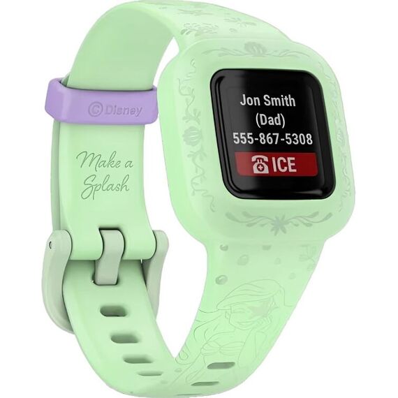 Смарт-часы Garmin Vívofit jr. 3 Disney Princess Disney The Little Mermaid, Версия: Disney Princess, Цвет: Green, изображение 3 Смарт-часы Garmin Vívofit jr. 3 Disney Princess Disney The Little Mermaid, Версия: Disney Princess, Цвет: Green, изображение 3