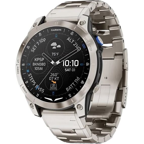 Смарт-часы Garmin D2 Mach 1 Aviator Smartwatch/Vented Titanium, Размер корпуса : 47 мм, Цвет: Vented Titanium