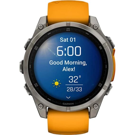 Смарт-часы Garmin Fēnix 8 Amoled | 47 mm | Orange/Graphite, Версия: Amoled, Размер корпуса : 47 мм, Цвет: Orange/Graphite, изображение 3 Смарт-часы Garmin Fēnix 8 Amoled | 47 mm | Orange/Graphite, Версия: Amoled, Размер корпуса : 47 мм, Цвет: Orange/Graphite, изображение 3