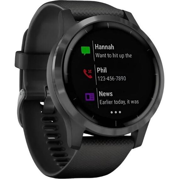 Смарт-часы Garmin Vívoactive 4 Slate Stainless Steel Bezel/Black, Размер корпуса : 45 мм, Цвет: Black, изображение 4 Смарт-часы Garmin Vívoactive 4 Slate Stainless Steel Bezel/Black, Размер корпуса : 45 мм, Цвет: Black, изображение 4