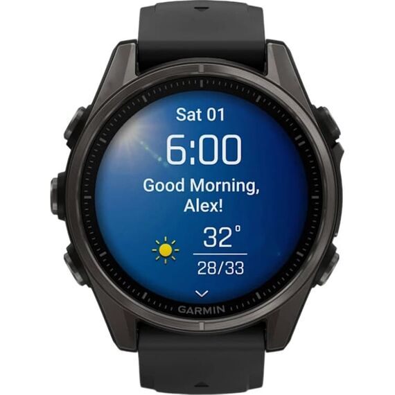 Смарт-часы Garmin Fēnix 8 Amoled | 43 mm | Black/Pebble Gray, Версия: Amoled, Размер корпуса : 43 мм, Цвет: Black/Pebble Gray, изображение 3 Смарт-часы Garmin Fēnix 8 Amoled | 43 mm | Black/Pebble Gray, Версия: Amoled, Размер корпуса : 43 мм, Цвет: Black/Pebble Gray, изображение 3