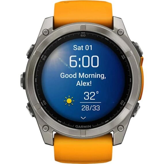 Смарт-часы Garmin Fēnix 8 Amoled | 51 mm | Orange/Graphite, Версия: Amoled, Размер корпуса : 51 мм, Цвет: Orange/Graphite, изображение 3 Смарт-часы Garmin Fēnix 8 Amoled | 51 mm | Orange/Graphite, Версия: Amoled, Размер корпуса : 51 мм, Цвет: Orange/Graphite, изображение 3