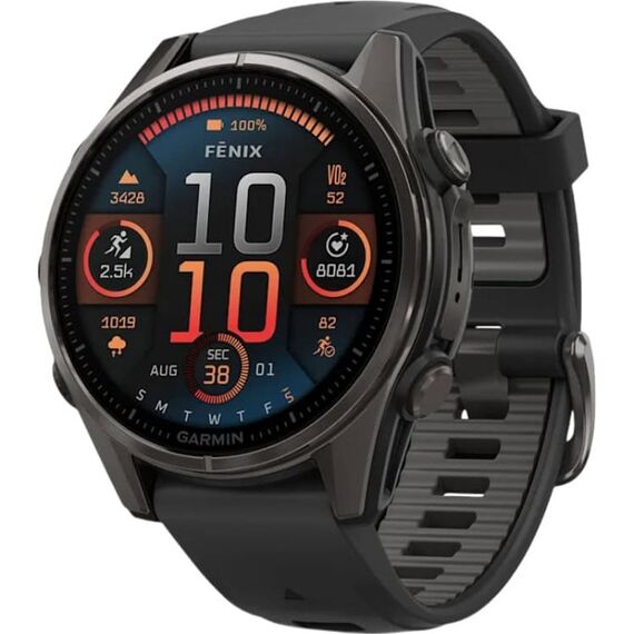 Смарт-часы Garmin Fēnix 8 Amoled | 43 mm | Black/Pebble Gray, Версия: Amoled, Размер корпуса : 43 мм, Цвет: Black/Pebble Gray